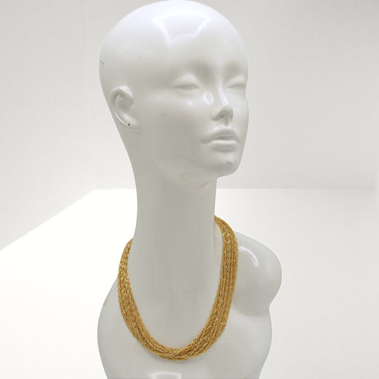Gold Multi-layer Link chain necklace#HNN77713_GOLD(DE5-6)
