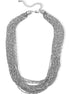Rhodium Multi-layer Link chain necklace #HNN77713_RHODIUM(OC14,DE6)