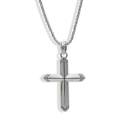 Classic Silver Cross Pendant Necklace (24-inch)#HNN91066RD(OE18)