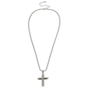 Classic Silver Cross Pendant Necklace (24-inch)#HNN91066RD(OE18)