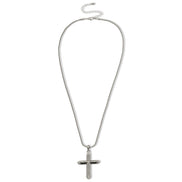 Classic Silver Cross Pendant Necklace (24-inch)#HNN91066RD(OE18)