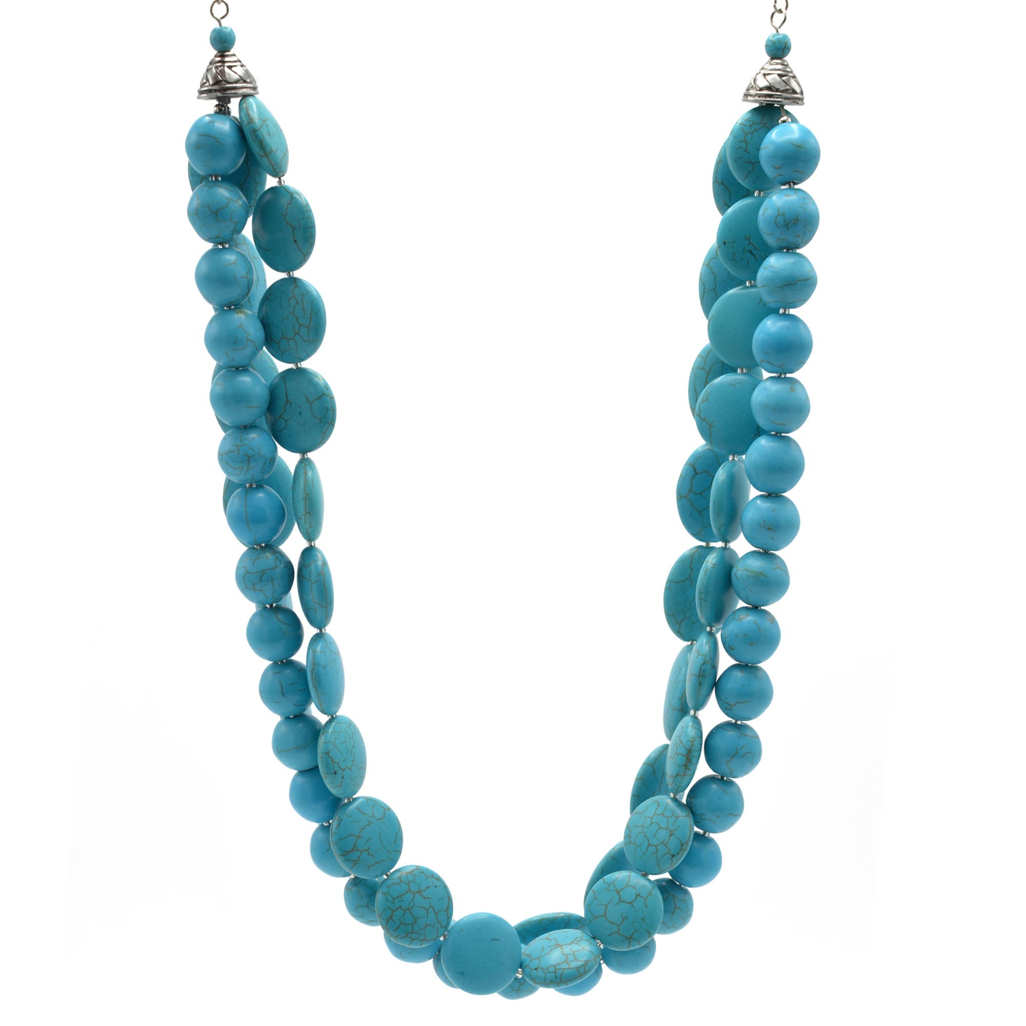 Turquoise Big Beads Layer Necklaces  #HNN77888_TURQ (KA7/JC1)