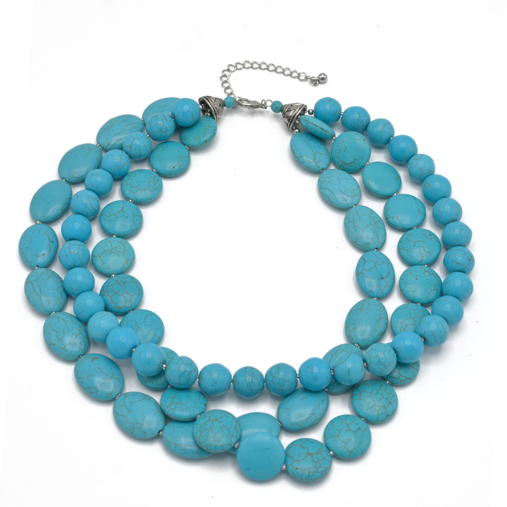 Turquoise Big Beads Layer Necklaces  #HNN77888_TURQ (KA7/JC1)