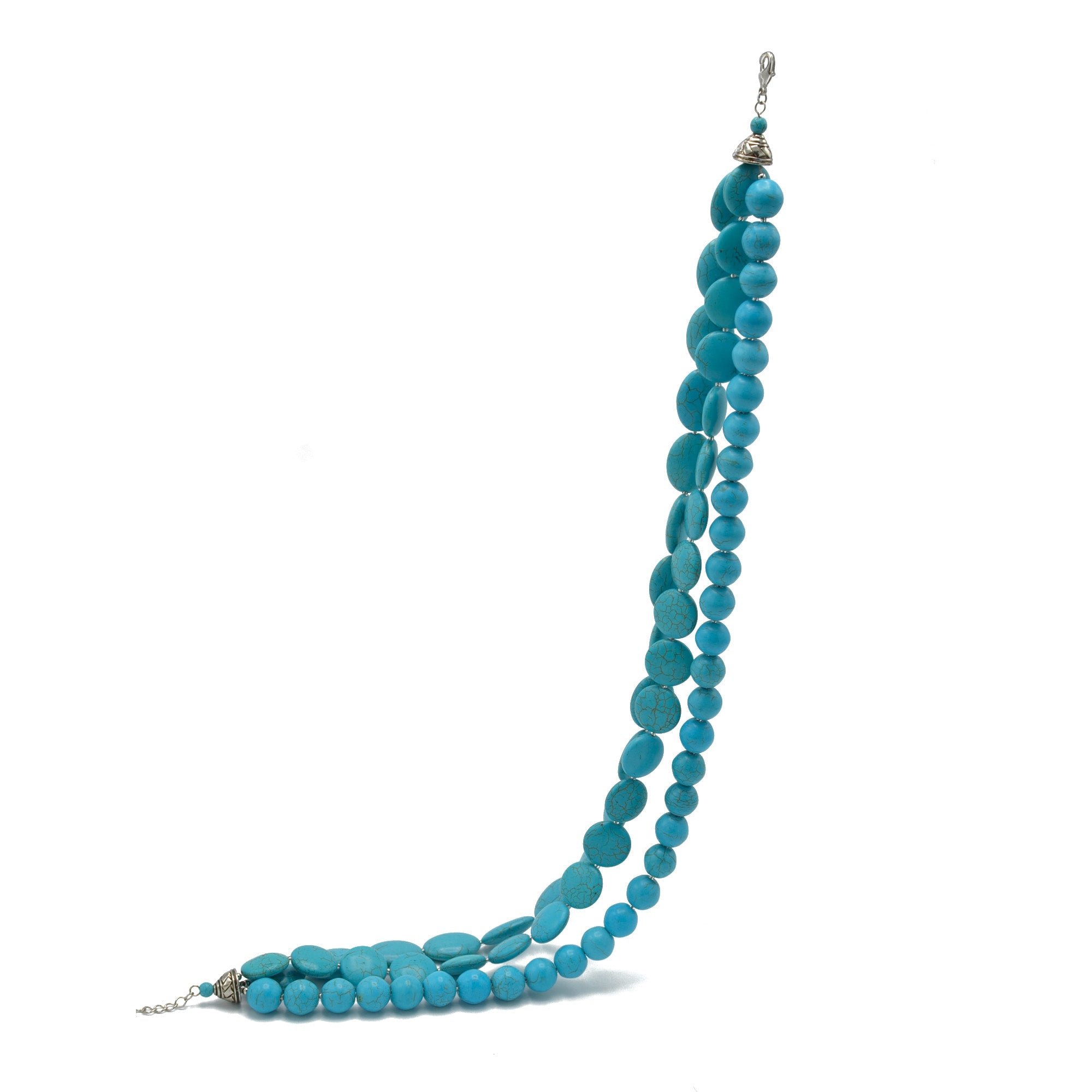 Turquoise Big Beads Layer Necklaces  #HNN77888_TURQ (KA7/JC1)
