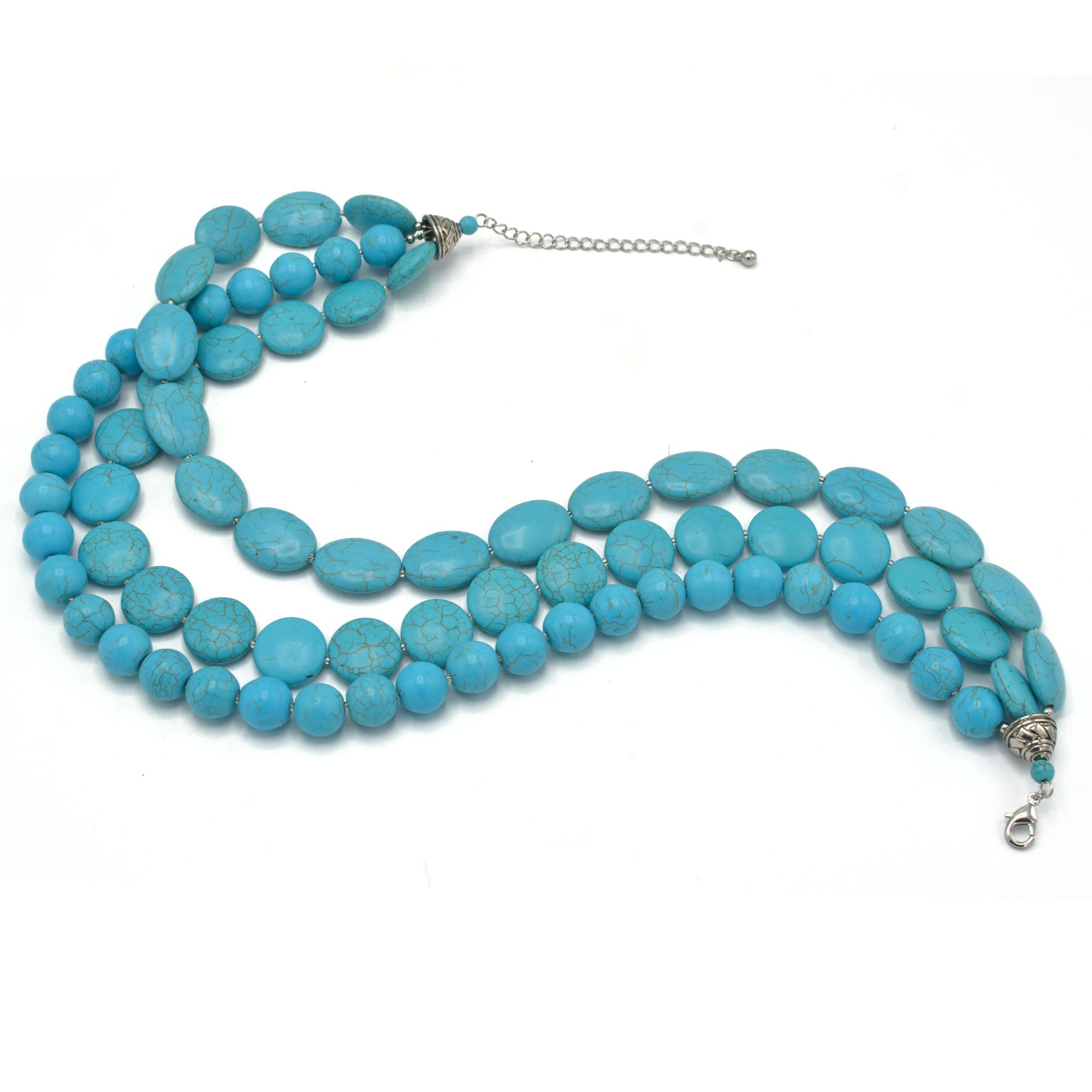 Turquoise Big Beads Layer Necklaces  #HNN77888_TURQ (KA7/JC1)