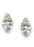 TWO TONE CLEAR CRYSTAL CLASSIC STUD EARRINGS #4110ER_CL (FE15)