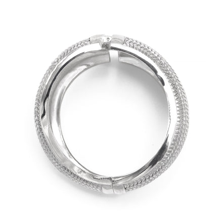 RHODIUM HINGED BRACELET#HB8218_ROD (IA12-13)