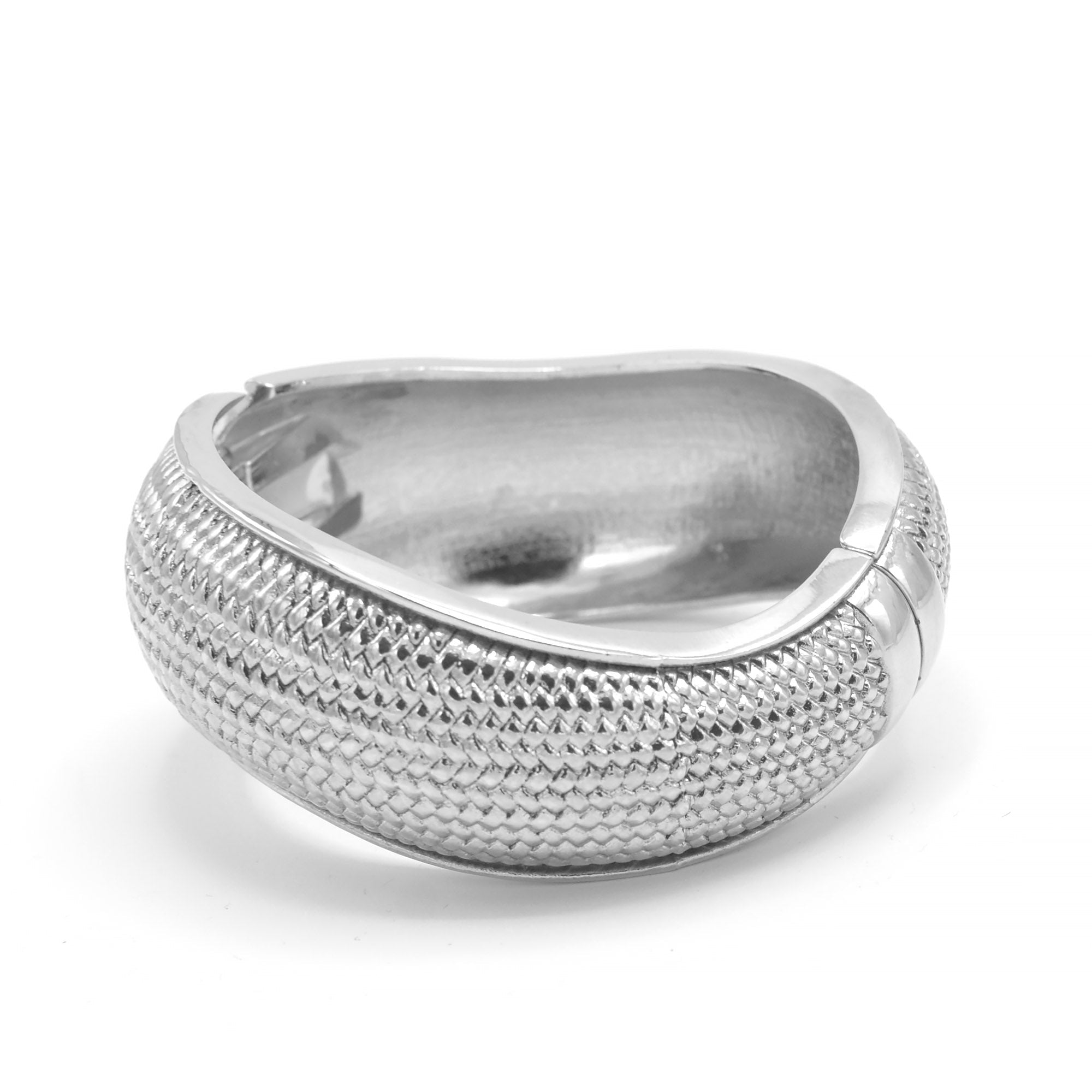 RHODIUM HINGED BRACELET#HB8218_ROD (IA12-13)