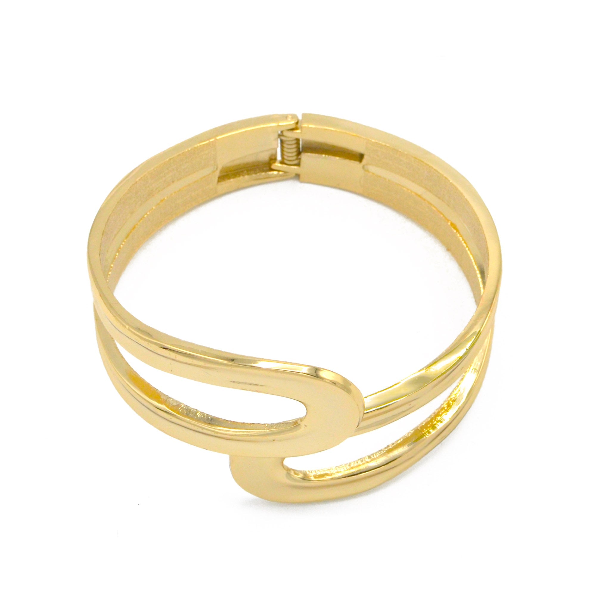 GOLD HINGED BRACELET#HB1171PLUS_GOLD (IA19-20/R-Rack I)