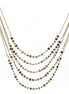 3TONE HAMMERED METAL BEAD NECKLACE  #HNN78196_3TONE (EH3)
