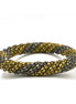 ANTIQUE GOLD AND RHODIUM TWIDDLE METAL BANGLE #JB095_GB-SB (BE11)