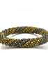 ANTIQUE GOLD AND RHODIUM TWIDDLE METAL BANGLE #JB095_GB-SB (BE11)