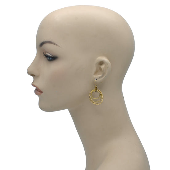 Gold-Tone Layered Hoop Earrings #SE15407GD