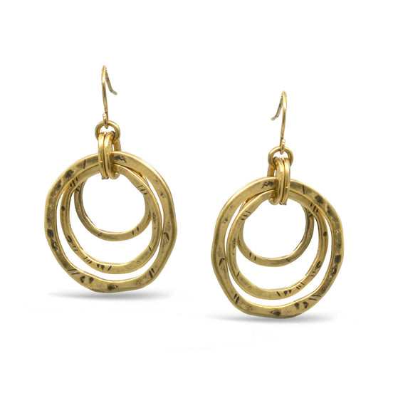 Gold-Tone Layered Hoop Earrings #SE15407GD