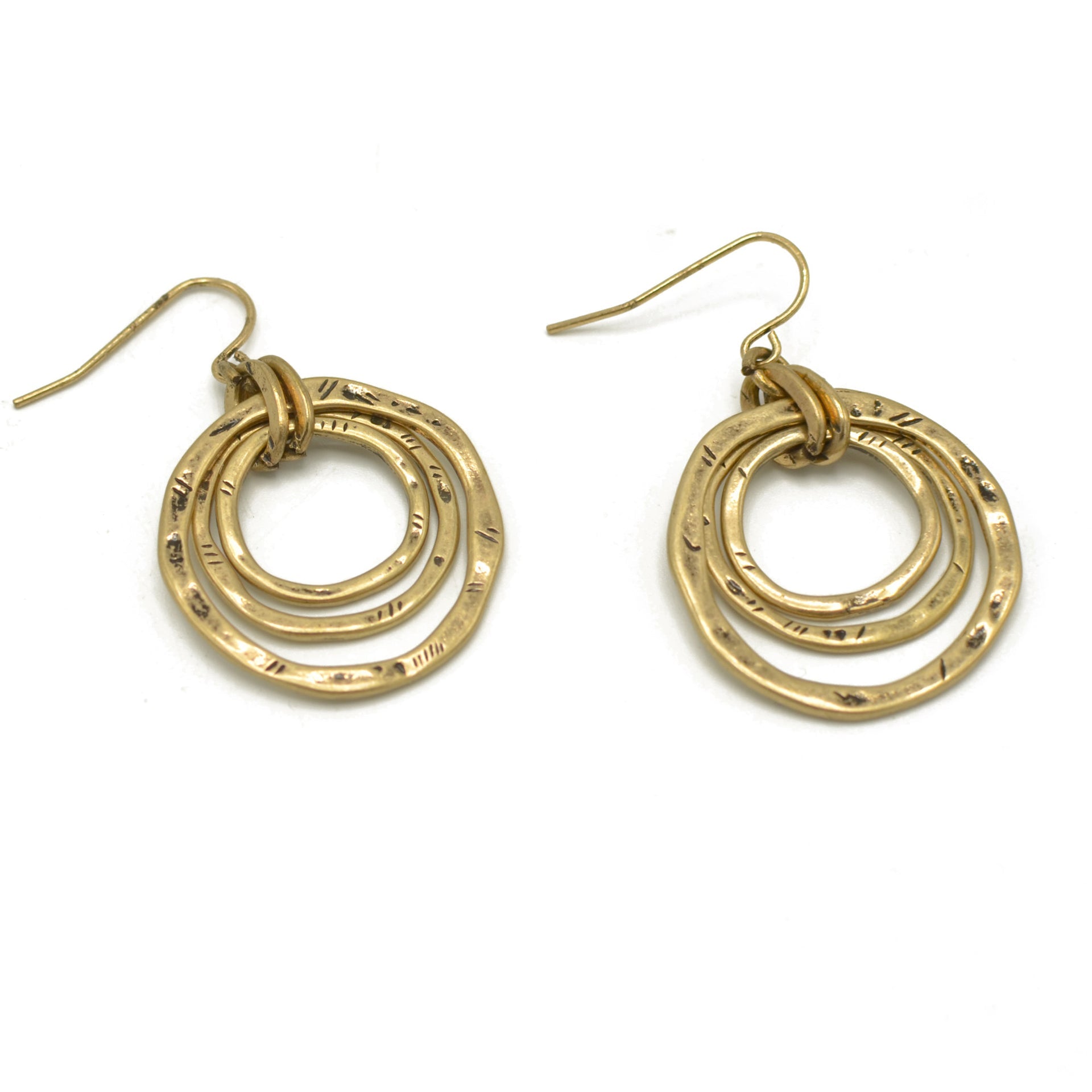 Gold-Tone Layered Hoop Earrings #SE15407GD