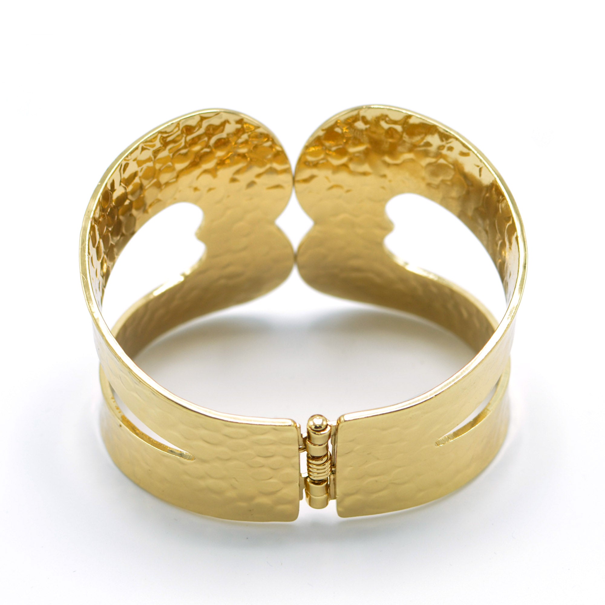 GOLD HAMMER HINGE BRACELET# HB9967_GOLD
