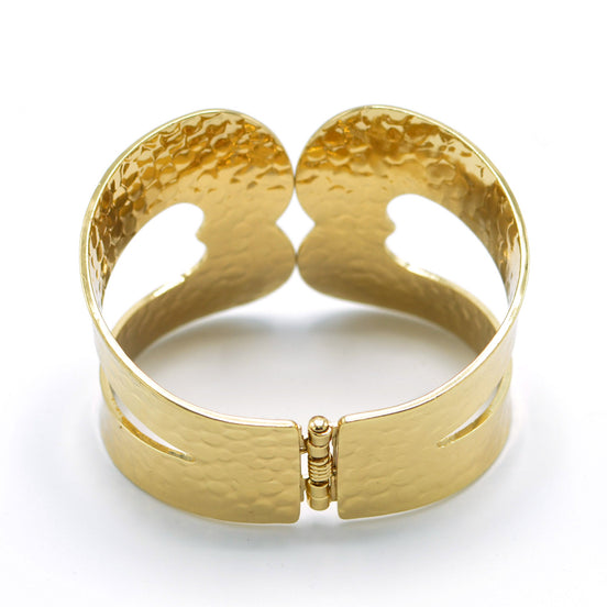 GOLD HAMMER HINGE BRACELET# HB9967_GOLD
