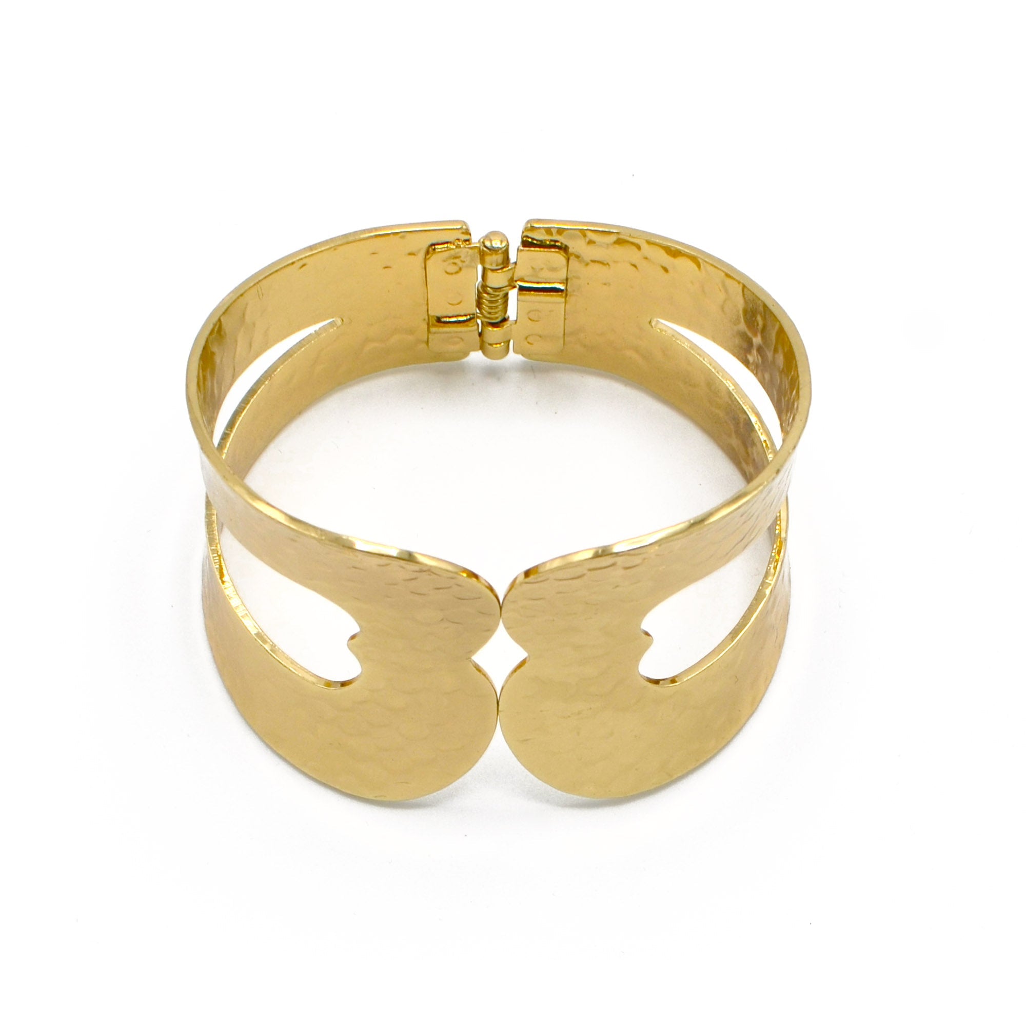 GOLD HAMMER HINGE BRACELET# HB9967_GOLD