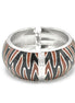 SILVER BLACK AND BROWN ENAMEL ZEBRA CUFF BRACELET #HB4975_BRW-BLK (LE19)