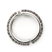SILVER BLACK AND BROWN ENAMEL ZEBRA CUFF BRACELET #HB4975_BRW-BLK (LE19)
