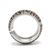 SILVER BLACK AND BROWN ENAMEL ZEBRA CUFF BRACELET #HB4975_BRW-BLK (LE19)
