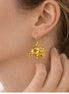 Gold-Tone Elephant Dangle Earrings – 1.5" Drop Boho Statement Jewelry#SE29110_GOLD (MA16)