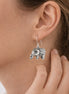 Silver-Tone Elephant Dangle Earrings – 1.5" Drop Boho Statement Jewelry#SE29110_SILVER (CA1/MC8)