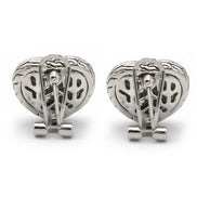 Two-Tone Pavé Crystal Engraved Heart Earrings  #4652ER (FB15)