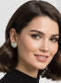 Two-Tone Pavé Crystal Engraved Heart Earrings  #4652ER (FB15)