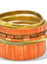 Orange Natural Bone with Mother of Pearl 7-Piece Bangle Set#BL87745-1_ORG (B126)