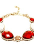 G/RED/CREM Indian Style Shiny Red- Gold Bracelet