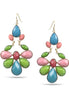 GOLD MULTICOLOR GLASS CRYSTAL FLOWER EARRINGS  #SE31652_GLD-MLT (BE14)