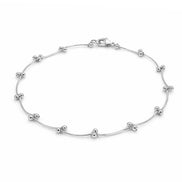 Minimalist Silver Beaded Anklet – Elegant Adjustable Chain Anklet #HNA5211SILVER (HC16/TH21)