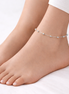 Minimalist Silver Beaded Anklet – Elegant Adjustable Chain Anklet #HNA5211SILVER (HC16/TH21)