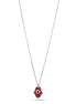 GOLD RED HAMSA HAND PENDANT SHORT NECKLACE  # HNN90662RD(LF16)