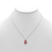 GOLD RED HAMSA HAND PENDANT SHORT NECKLACE  # HNN90662RD(LF16)