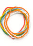 MULTI-COLOR BEADS 8 PCS MEMORY WIRE BRACELET#B8389MLT (OC24)