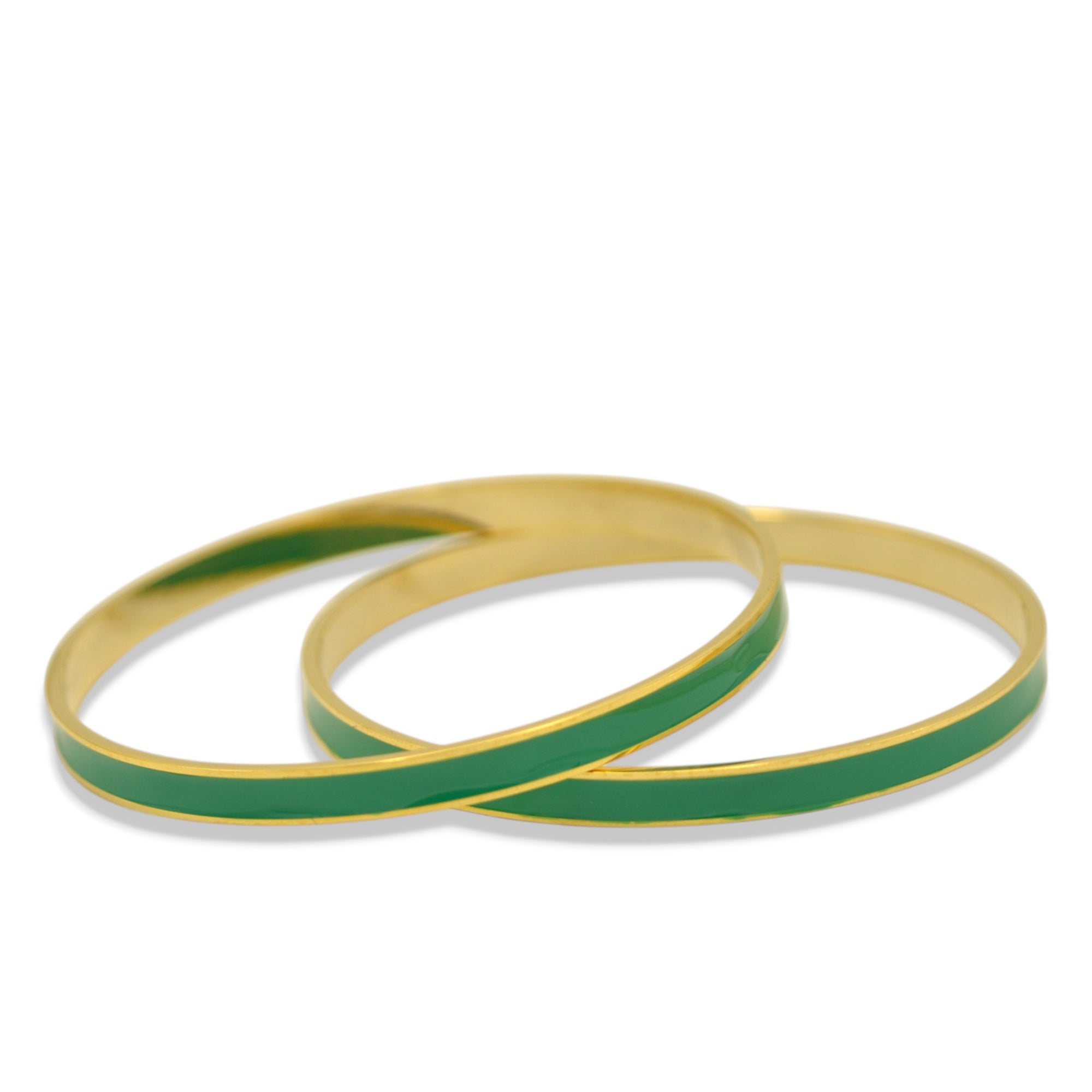 Elegant Emerald & Gold Bangle Bracelets 2 Pcs#BYS102ASST (14th FL)