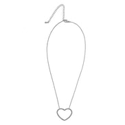 Rhodium Heart Charm pendant Necklace #HNN90860R(LF18)