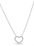 Rhodium Heart Charm pendant Necklace #HNN90860R(LF18)