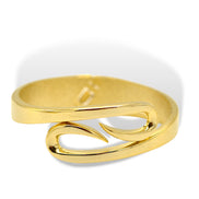 Gold Polished Abstract Swirl Cuff Bracelet – Bold Open Design Hinge Bangle#HB83_GLD (IG7)