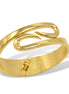 Gold Polished Abstract Swirl Cuff Bracelet – Bold Open Design Hinge Bangle#HB83_GLD (IG7)
