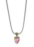 TWO TONE ROSE CRYSTAL PENDANT NECKLACE # 4112EH-RO