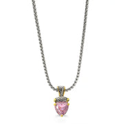 Rose crystal Heart Pendant Necklace – 18