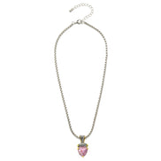 TWO TONE ROSE CRYSTAL PENDANT NECKLACE # 4112EH-RO