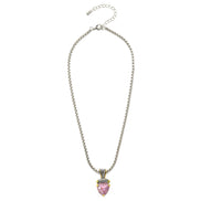 Rose crystal Heart Pendant Necklace – 18