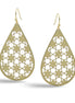 GOLD LASER CUT LIGHT WEIGHT TEARDROP EARRINGS #HNE90635(HE9/HD7)