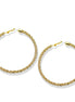 Gold Rhinestone Wrapped Hoop Earrings – 3" Statement Hoops#HNE90638(HE1)