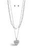 Rhodium Heart Crystal Pendant Necklace And Earrings Set#HNN+E90640(RC22/SF7)