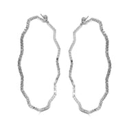 SILVER RHINESTONE HOOP EARRINGS 3